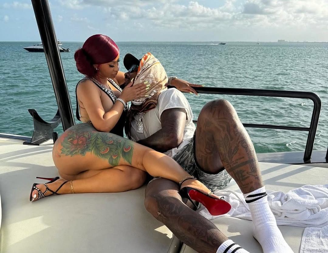 Cardi B And Stefon Diggs Reveal Steamy Yacht Photo In Instagram Debut
